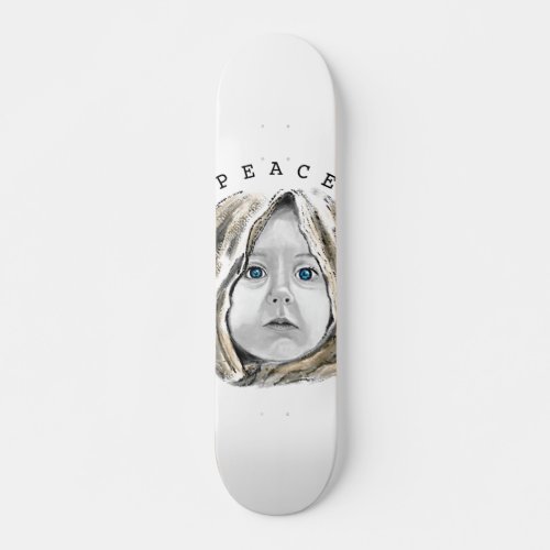 Peace _ Beautiful Blue Eyed Sweet Little Girl Hope Skateboard