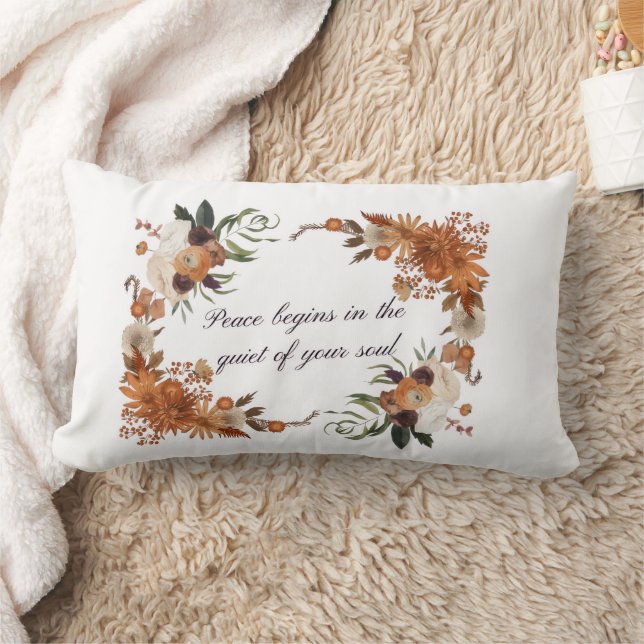 Peace Begins Pillow with I Love Mom Back (Blanket)