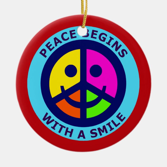 Peace Begins With A Smile Christmas Tree Ornament