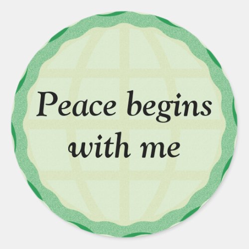 Peace Begins With Me Classic Round Sticker
