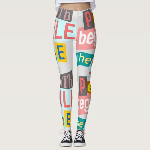 Peace begins with the smile leggings