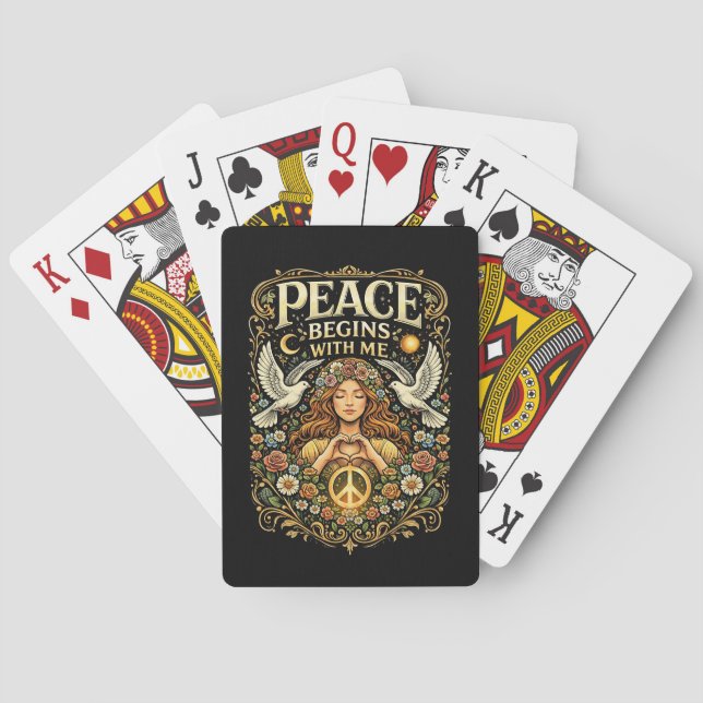Peace Begins Within Poker Cards (Back)
