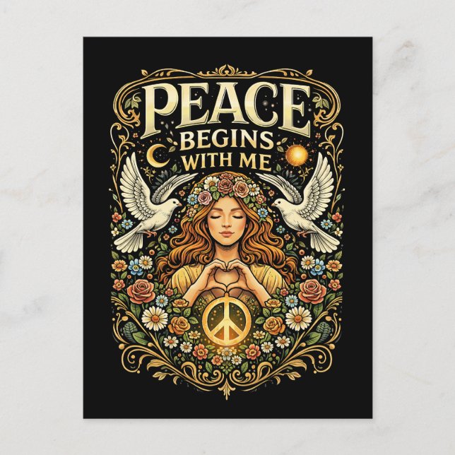 Peace Begins Within Postcard (Front)