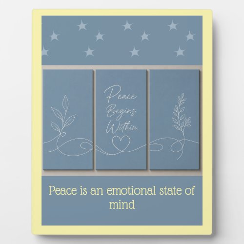 Peace begins within Tabletop Plaque with Easel