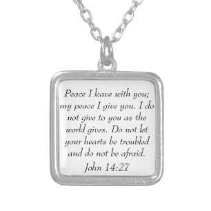 Peace bible verse John 14:27 necklace
