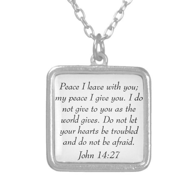 Peace bible verse John 14:27 necklace (Front)
