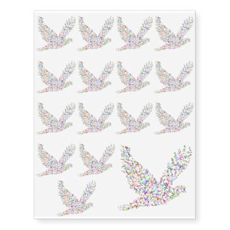 Peace bird flying in harmony and cooperation temporary tattoos
