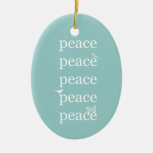 Peace Birds Ceramic Ornament