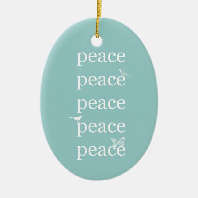 Peace Birds Ceramic Ornament (Front)