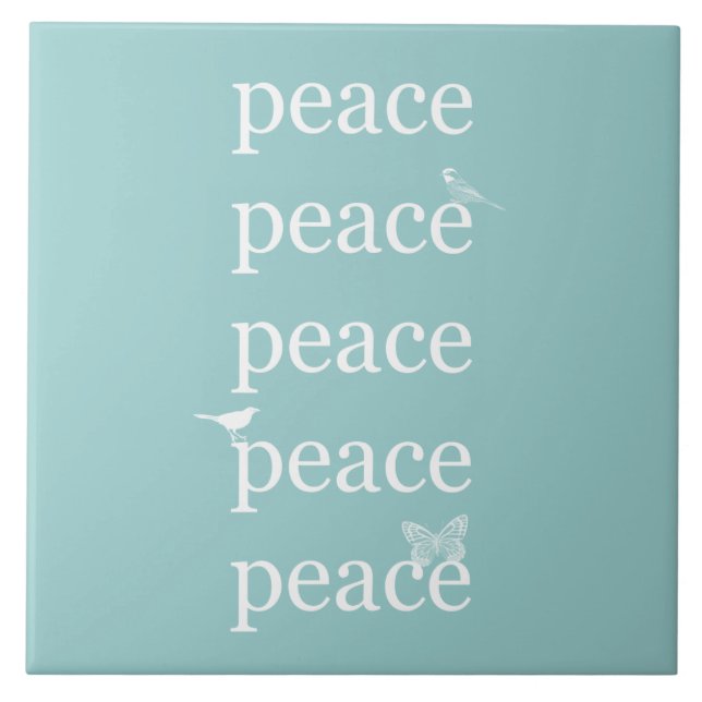 Peace Birds Ceramic Tile (Front)