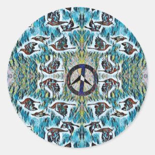 Peace Birds Classic Round Sticker