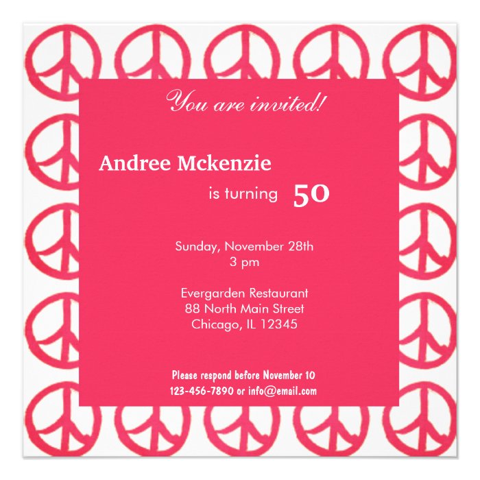 Peace Birthday Invitation