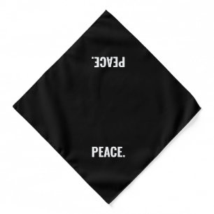 Peace black and white text minimalist anti war bandana