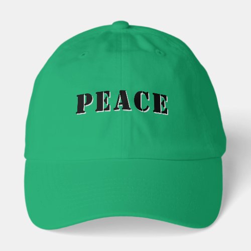 Peace Black Green Hat