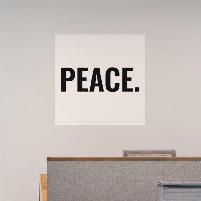 Peace black text minimalist anti war custom wall decal  (Office)