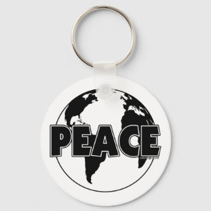 Peace Black&White Earth-Light Keychain