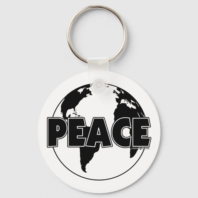 Peace Black&White Earth-Light Keychain (Front)