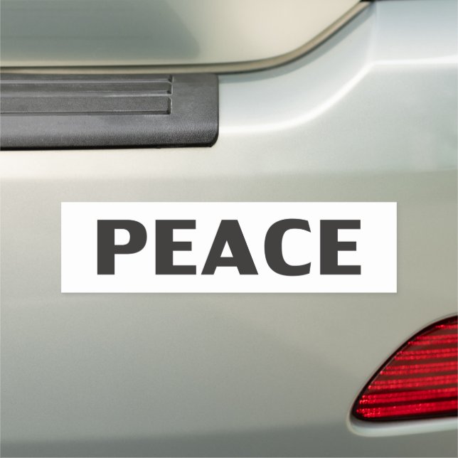 Peace black white minimalist modern bumper car magnet (In Situ)