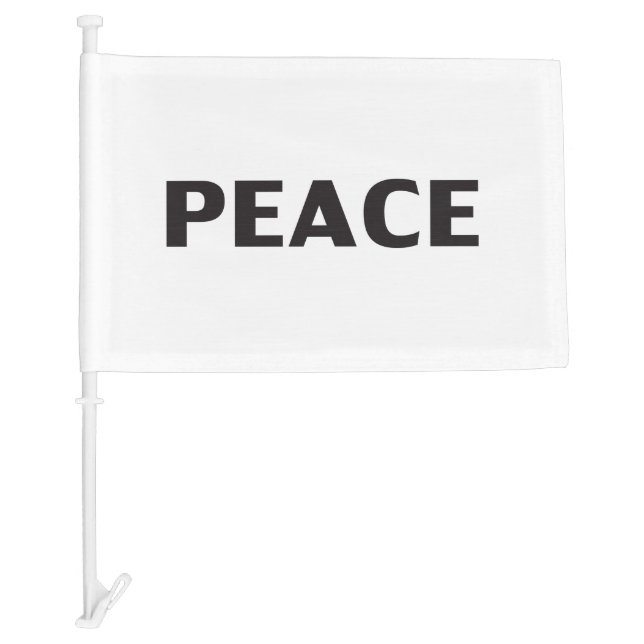 Peace black white minimalist modern simple car flag (Front)
