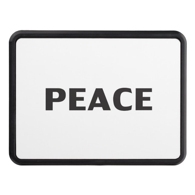Peace black white minimalist modern simple hitch cover (Front)