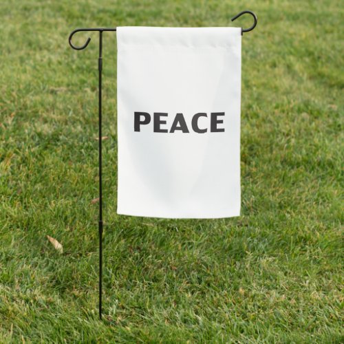 Peace black white minimalist simple elegant garden flag