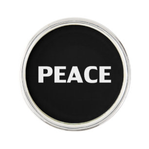 Peace black white minimalist simple modern lapel pin