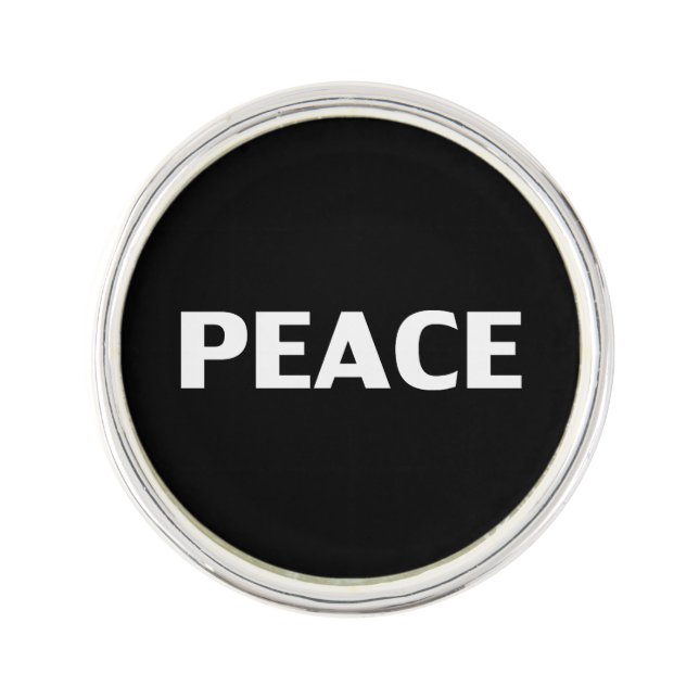 Peace black white minimalist simple modern lapel pin (Front)