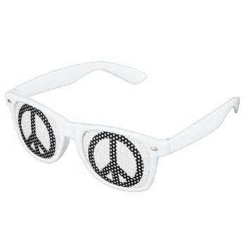 Peace Black & White Retro Sunglasses by ZionMade at Zazzle