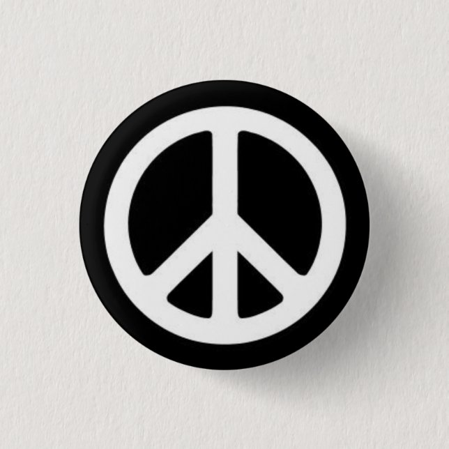 Peace BnW Pinback Button (Front)