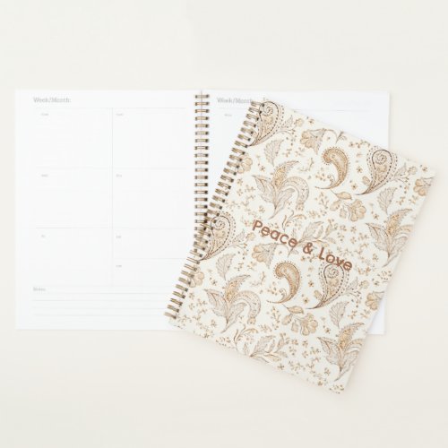 Peace Bohemian Hippie Sixties Paisley  Planner