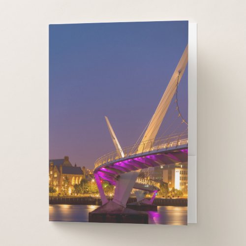 Peace Bridge and Night Cityscape Pocket Folder