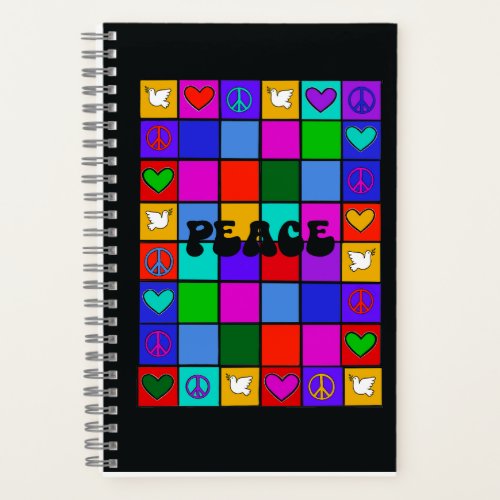 PEACE Bright Spiral Photo Notebook 65x875