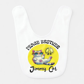 Peace Brother Jimmy Cat Baby Bib