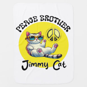 Peace Brother Jimmy Cat Baby Blanket