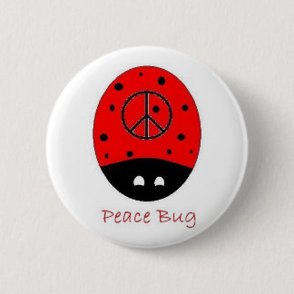 peace bug button white