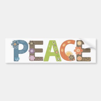 Peace Bumper Sticker by EveStock at Zazzle