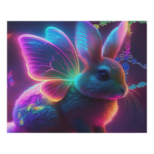 Peace Bunny Faux Canvas Print