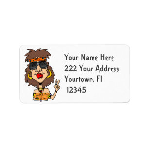Peace Bus Retro Address Label