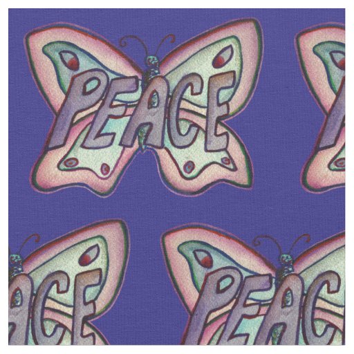Peace Butterfly Inspirational Art Fabric Material