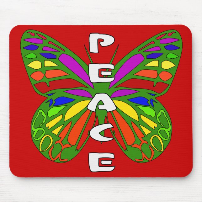 Peace Butterfly Mouse Pad (Front)