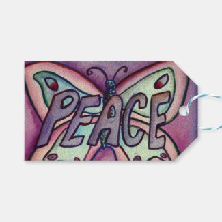 Peace Butterfly Word Custom Card Gift Tags
