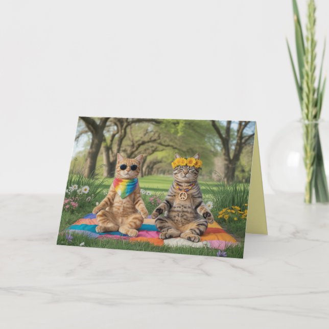 Peace Cats Valentine's Day Card (Front)