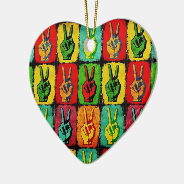 Peace Ceramic Ornament (Left)