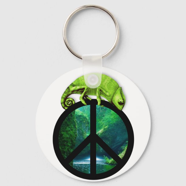 peace chameleon keychain (Front)