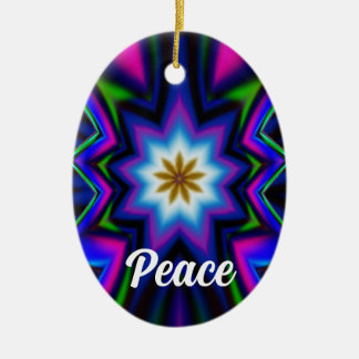 Peace (change the word) Mandala Ceramic Ornament