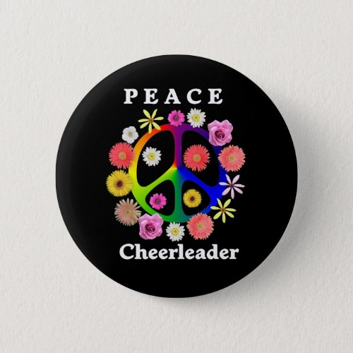 Peace Cheerleader Button