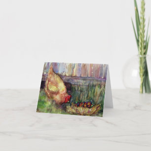 PEACE CHICKEN LETTERPRESS THANK YOU CARD