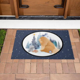 PEACE Chow holiday doormat