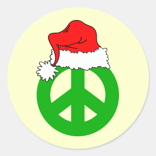 Peace Christmas Classic Round Sticker (Front)