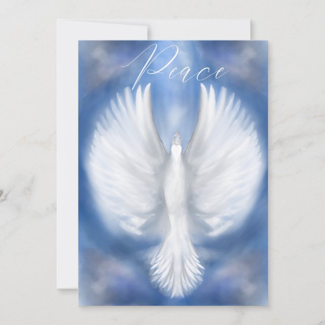 Peace Christmas Holiday New Years Dove Flat Card (Front)
